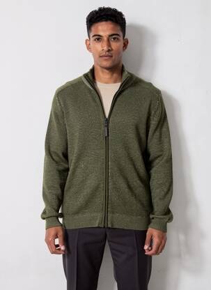 Gilet manches longues tissage chiné vert STREET ONE homme