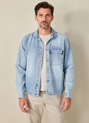 Veste casual fermeture boutonnée sur le devant bleu I8 DENIM homme