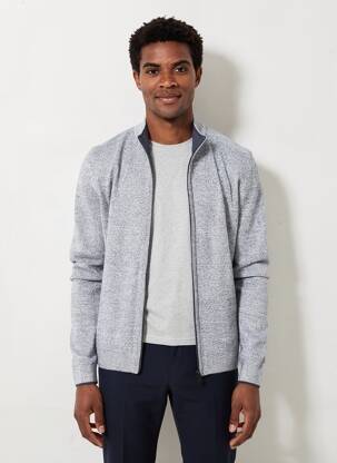 Gilet manches longues tissage chiné bleu STREET ONE homme