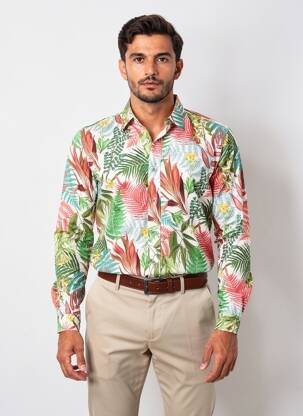 Chemise manches longues coupe cintrée vert YVES ENZO homme