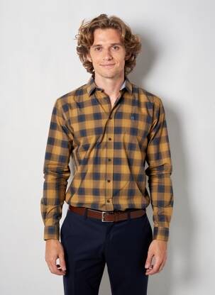 Chemise manches longues coupe droite jaune STREET ONE homme