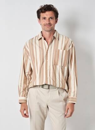 Chemise manches longues poches marron FRILIVIN homme