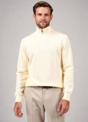 Pull maille souple et aérée manches longues jaune YVES ENZO homme