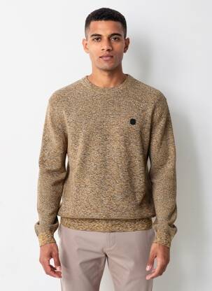Pull tissage chiné manches longues jaune STREET ONE homme