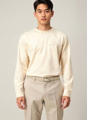 T-shirt coupe cintrée manches longues beige STREET ONE homme