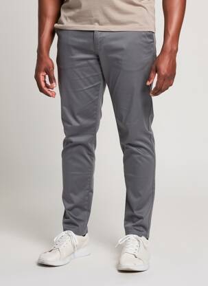 Pantalon chino tissage popeline taille normale gris YVES ENZO homme