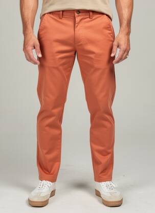 Pantalon chino poches taille normale orange YVES ENZO homme