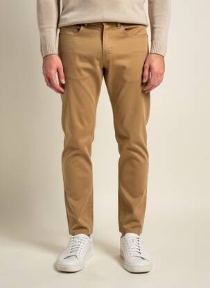 Pantalon slim fermeture zippée sous rabat boutonné taille normale marron STREET ONE homme