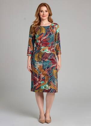 Robe mi-longue manches 3/4 manches 3/4 bleu KING LOUIE femme