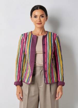 Veste casual col rond violet LA FIANCÉE femme