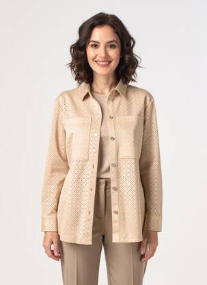 Veste casual tissage suedine beige BETTY BARCLAY femme