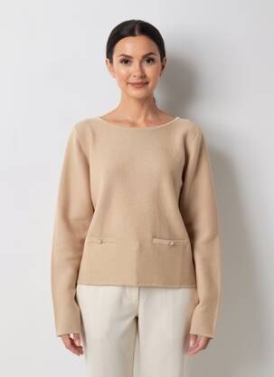 Pull coupe droite manches longues beige BETTY BARCLAY femme