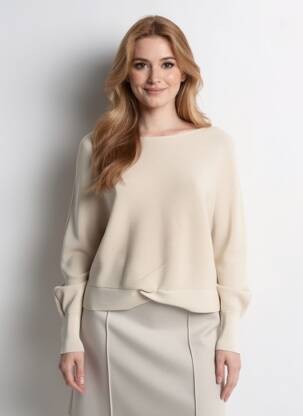 Pull col bateau manches longues beige BETTY BARCLAY femme