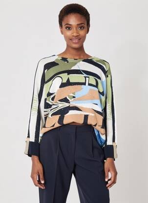 Pull coupe droite manches 3/4 noir BETTY BARCLAY femme