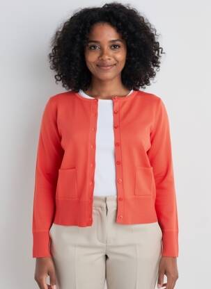 Gilet manches longues col rond rouge BETTY BARCLAY femme