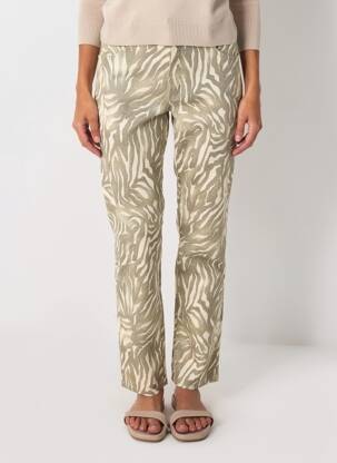 Pantalon droit stretch taille normale vert LUCCHINI femme