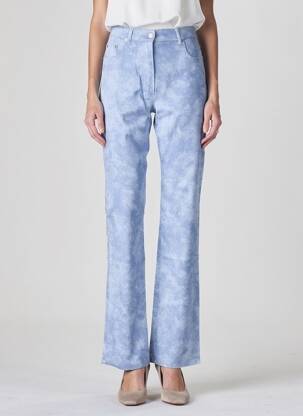Pantalon droit stretch taille normale bleu LUCCHINI femme