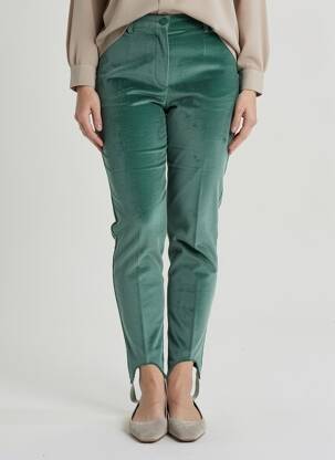 Pantalon slim stretch taille normale vert LUCCHINI femme