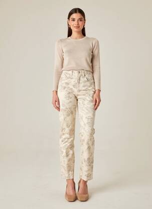 Pantalon slim stretch taille normale beige LUCCHINI femme