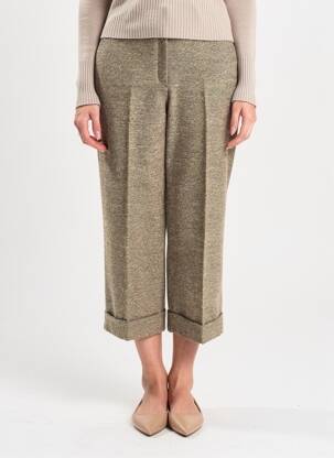 Pantacourt coupe droite taille normale marron LUCCHINI femme