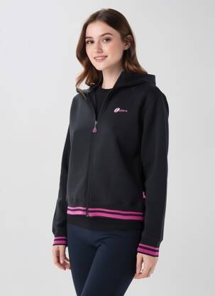 Veste casual col rond noir KALAÏS femme