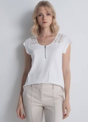 Top stretch manches courtes blanc CBK femme