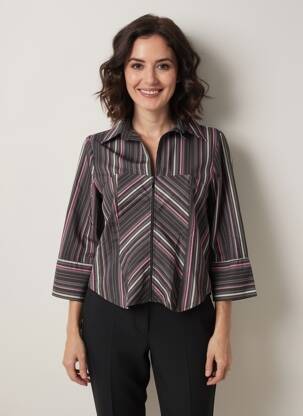 Chemisier coupe cintrée manches longues noir LUCCHINI femme