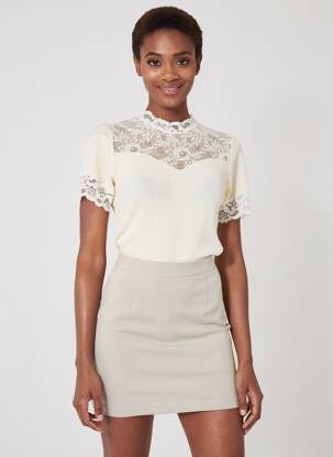 Body stretch manches courtes beige ANNE DARCEY femme