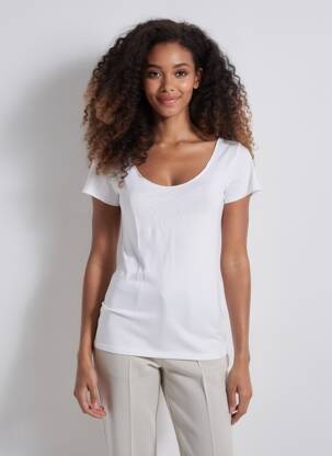 T-shirt stretch manches courtes blanc PEPE JEANS femme