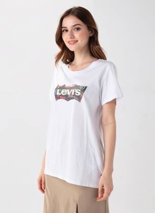 T-shirt sérigraphie manches courtes blanc LEVI'S femme