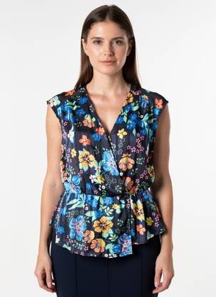 Blouse légère et transparente manches courtes bleu PEPE JEANS femme