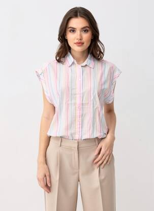 Chemisier coupe fluide manches courtes rose PEPE JEANS femme