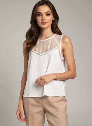 Top coupe fluide sans manche beige GRACE & MILA femme