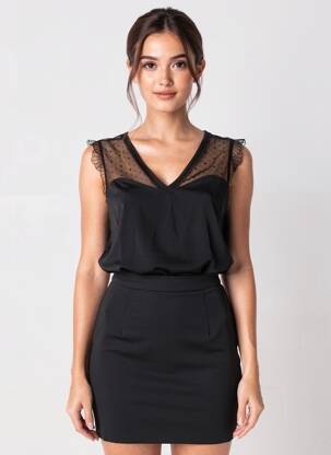 Top stretch sans manche noir GRACE & MILA femme