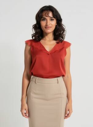 Top manches courtes manches courtes orange MOLLY BRACKEN femme