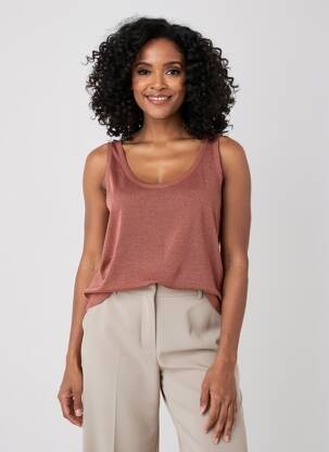 Top stretch sans manche rose PAKO LITTO femme