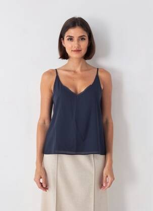 Top manches bretelles ajustables fines bretelles bleu LA PETITE ETOILE femme