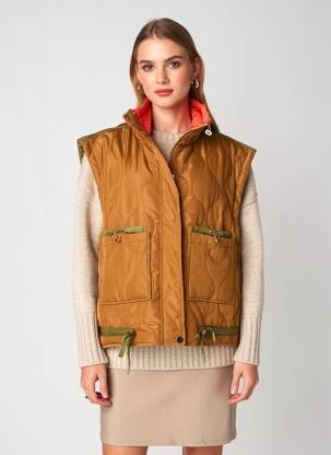 Doudoune poches sans capuche marron fonce RUE MAZARINE femme