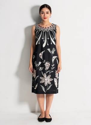 Robe mi-longue sans manche sans manche noir DESIGUAL femme