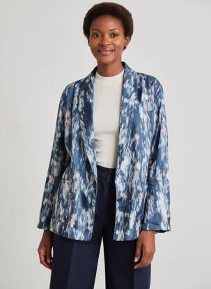 Veste casual col tailleur bleu MOLLY BRACKEN femme