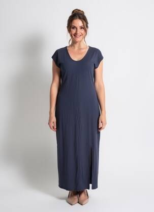 Robe longue manches courtes manches courtes bleu ESPRIT DE LA MER femme
