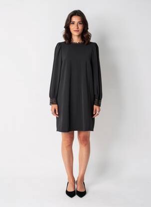 Robe courte manches longues manches longues noir LA PETITE ETOILE femme