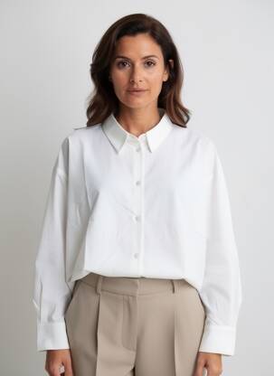 Chemisier coupe droite manches longues blanc MOLLY BRACKEN femme