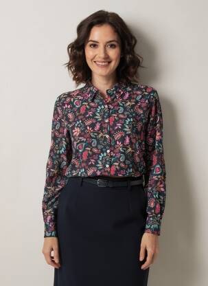 Chemisier coupe cintrée manches longues noir ESPRIT DE LA MER femme