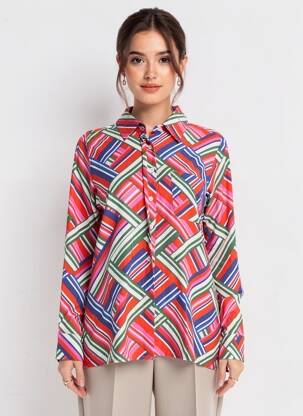 Chemisier coupe cintrée manches longues orange LA PETITE ETOILE femme