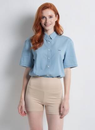 Chemisier coupe droite manches courtes bleu LEVI'S femme