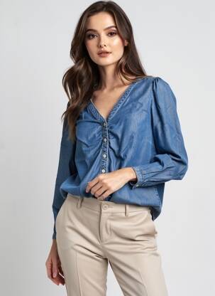 Chemisier coupe cintrée manches longues bleu LEVI'S femme