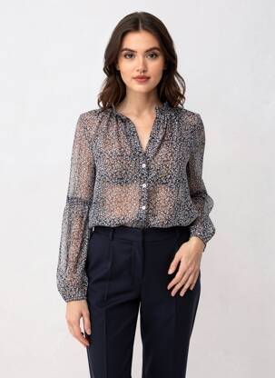 Chemisier imprimé fleurs manches longues bleu PEPE JEANS femme