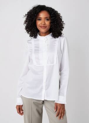 Chemisier coupe fluide manches longues blanc MOLLY BRACKEN femme