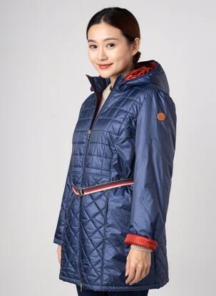 Doudoune manches longues a capuche bleu TBS femme